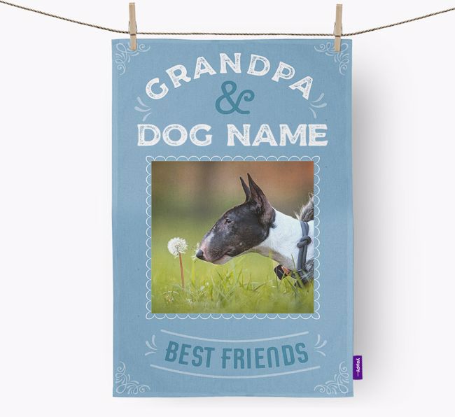 Grandpa's Best Friend: Personalized {breedFullName} Dish Towel 